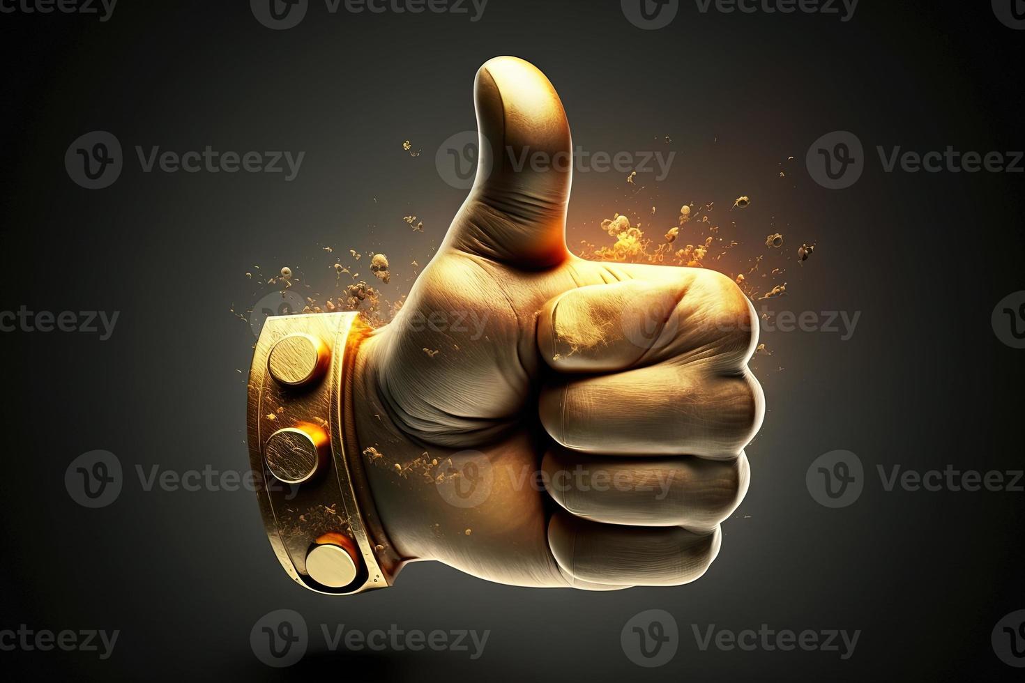 thumbs up stock photo 3D illustration