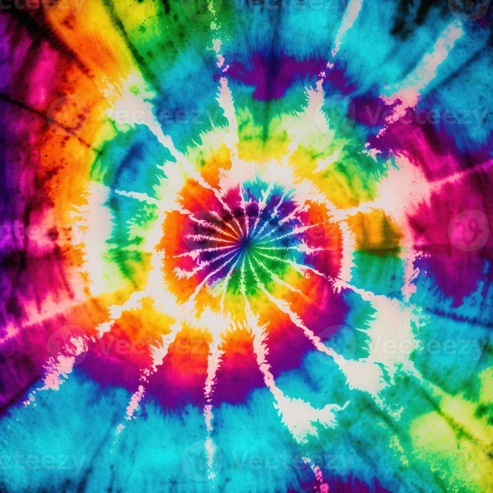 tie dye pattern hand dyed on cotton fabric photo