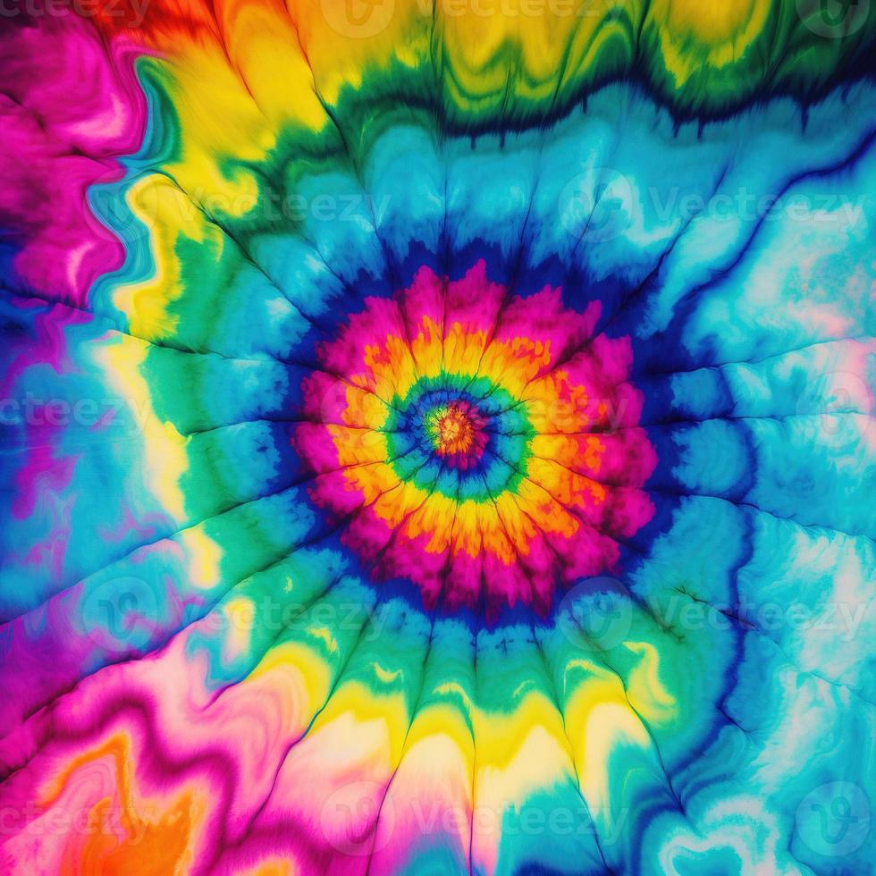tie dye pattern hand dyed on cotton fabric photo