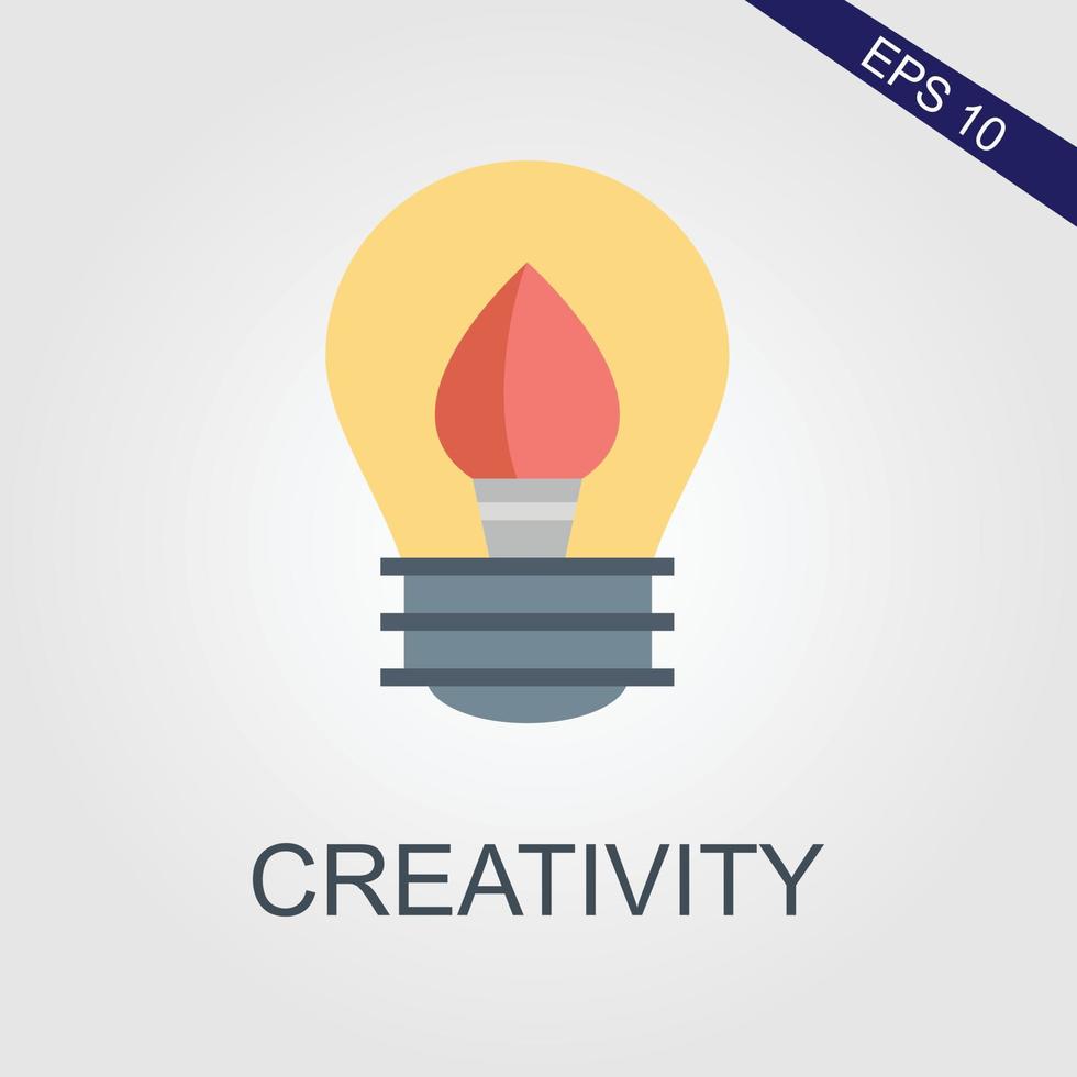 icono de línea plana de idea creativa. cerebro en la ilustración de vector de bombilla. signo delgado de innovación, solución, logotipo de educación.