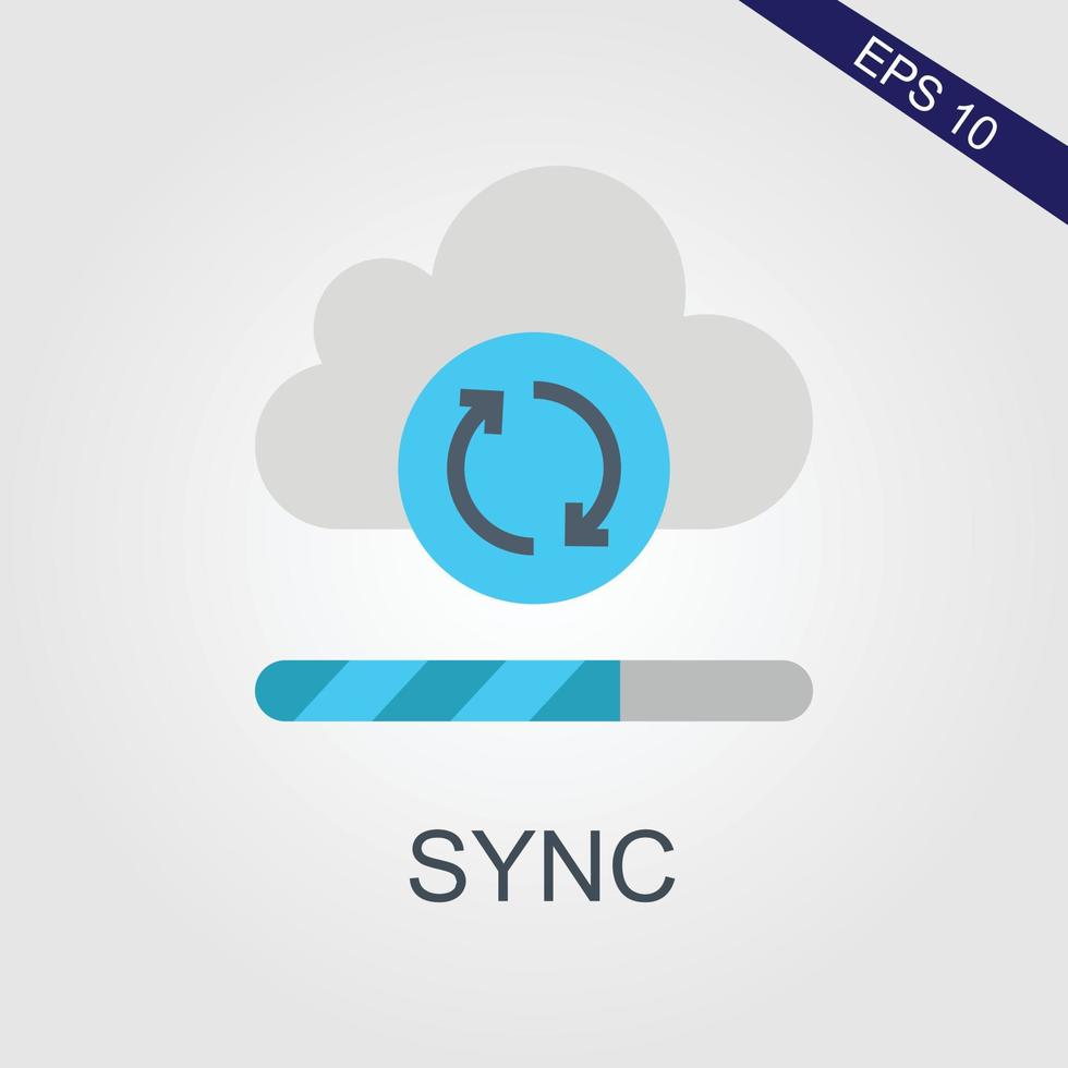 Sync icon  vector eps10 flat icon long shadow
