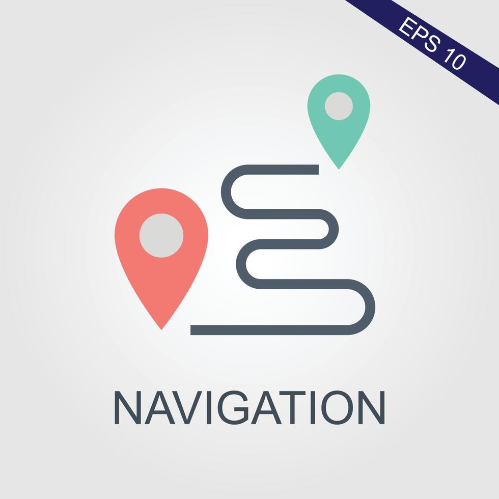 GPS.navigator pin blue color mock up with map on white background. vector illustration