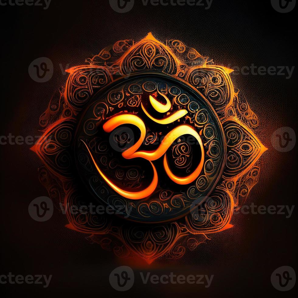 OM symbol glowing photo