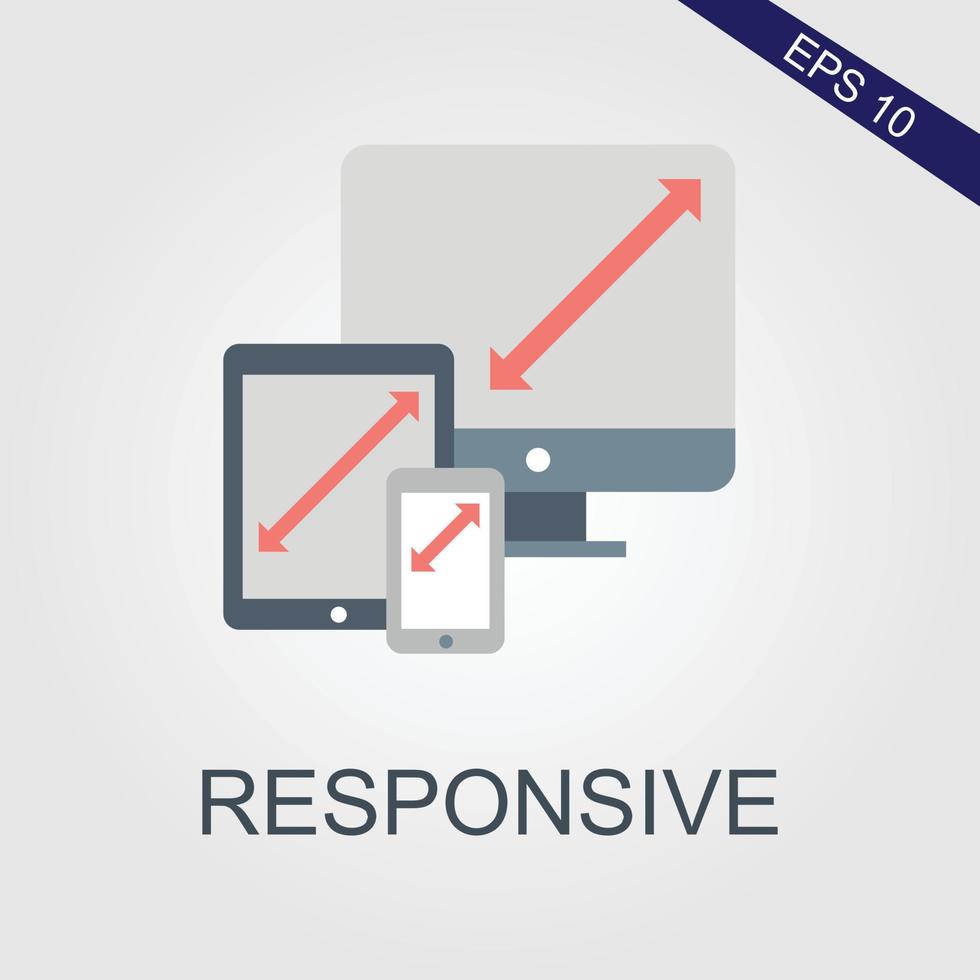 Flat responsive web design concept website development devices vector