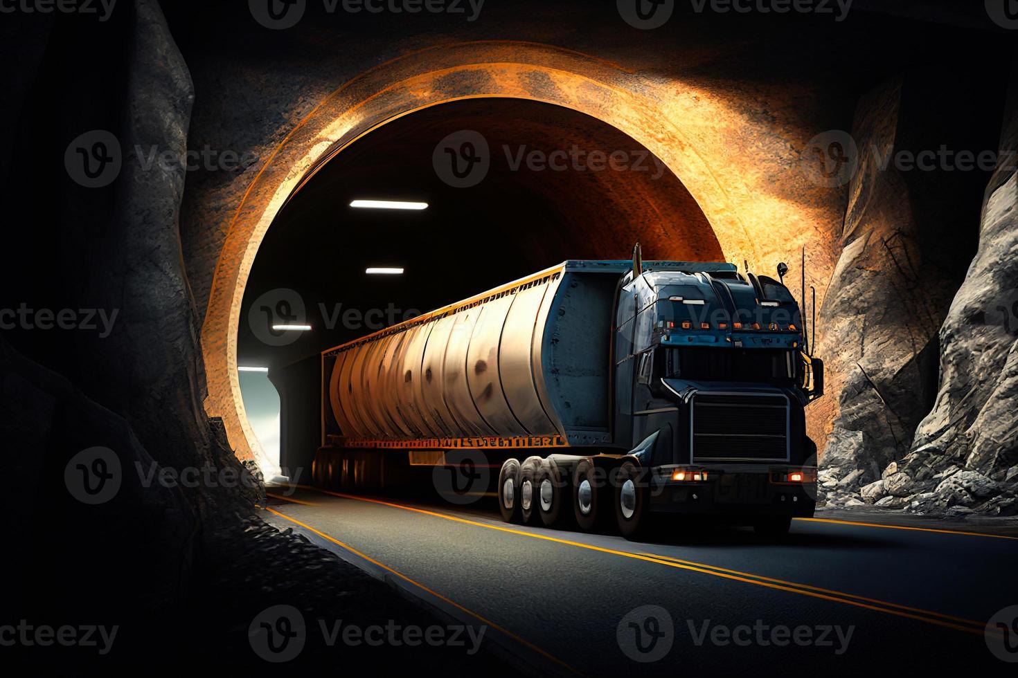 refrigerator truck, lorry, side view. White blank template truck for advertising . Freight transportation. Urban cargo transportation over short distances. illustration. AI photo