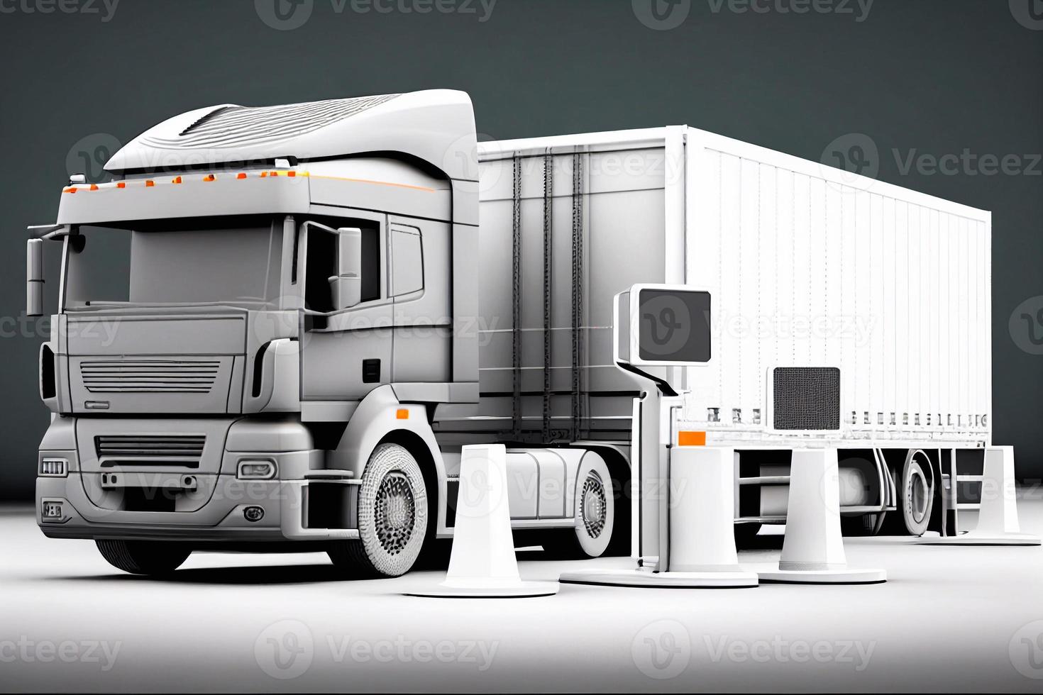 Delivery truck. Delivery service concept. illustration. AI photo