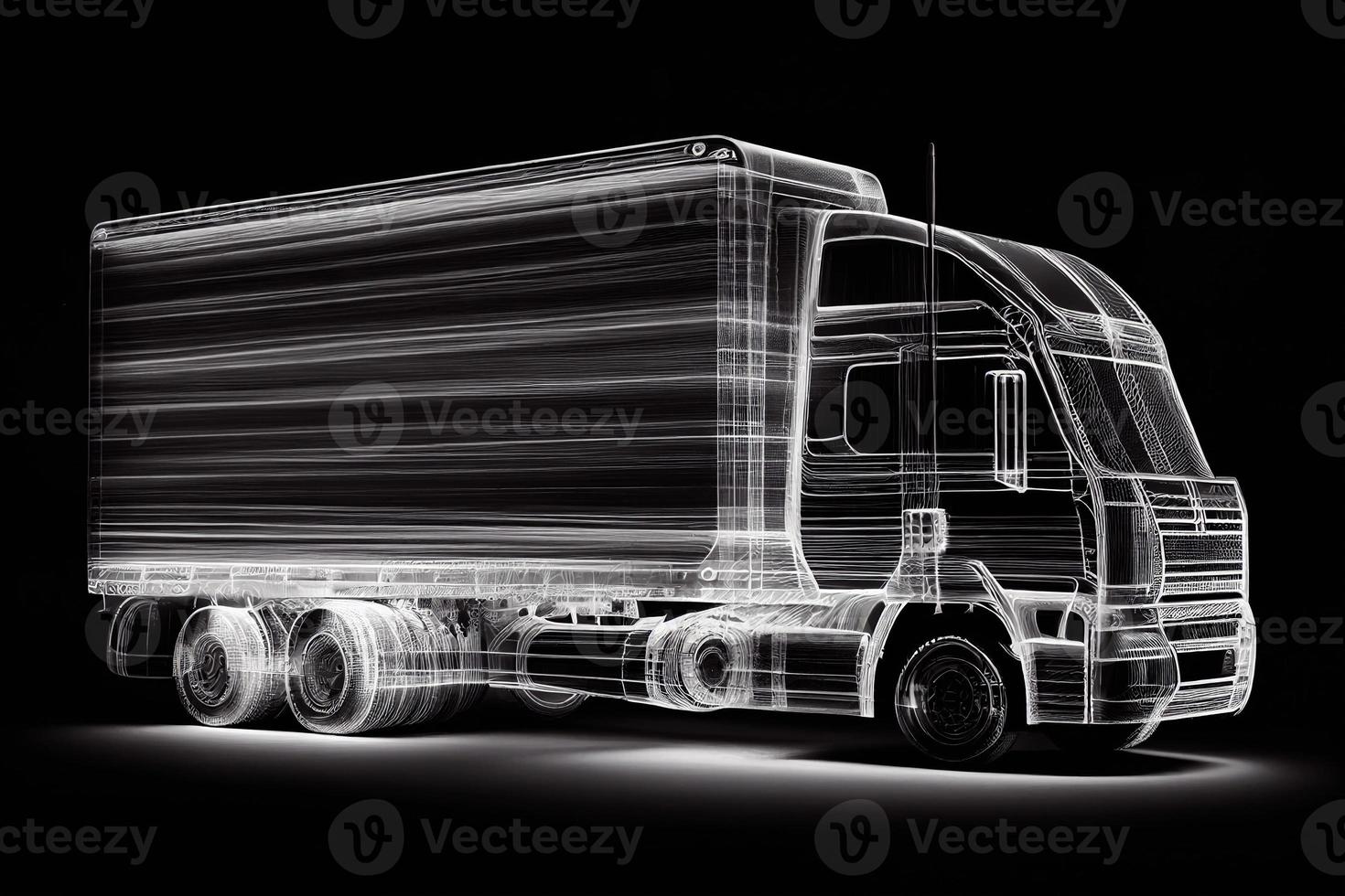 Delivery truck. Delivery service concept. illustration. AI photo