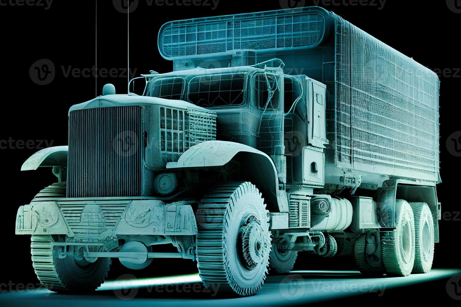 white box truck cargo delivery art isolated design template. AI photo