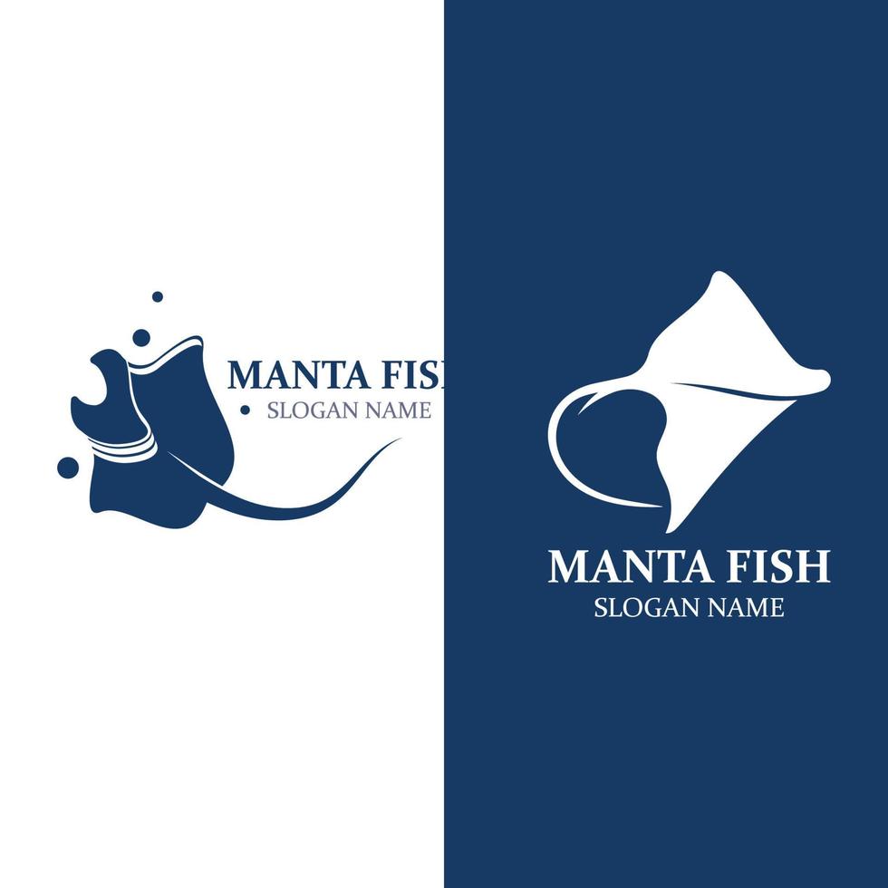 manta pescado o mantarraya logo diseño vector Clásico ilustración patinar pescado Oceano