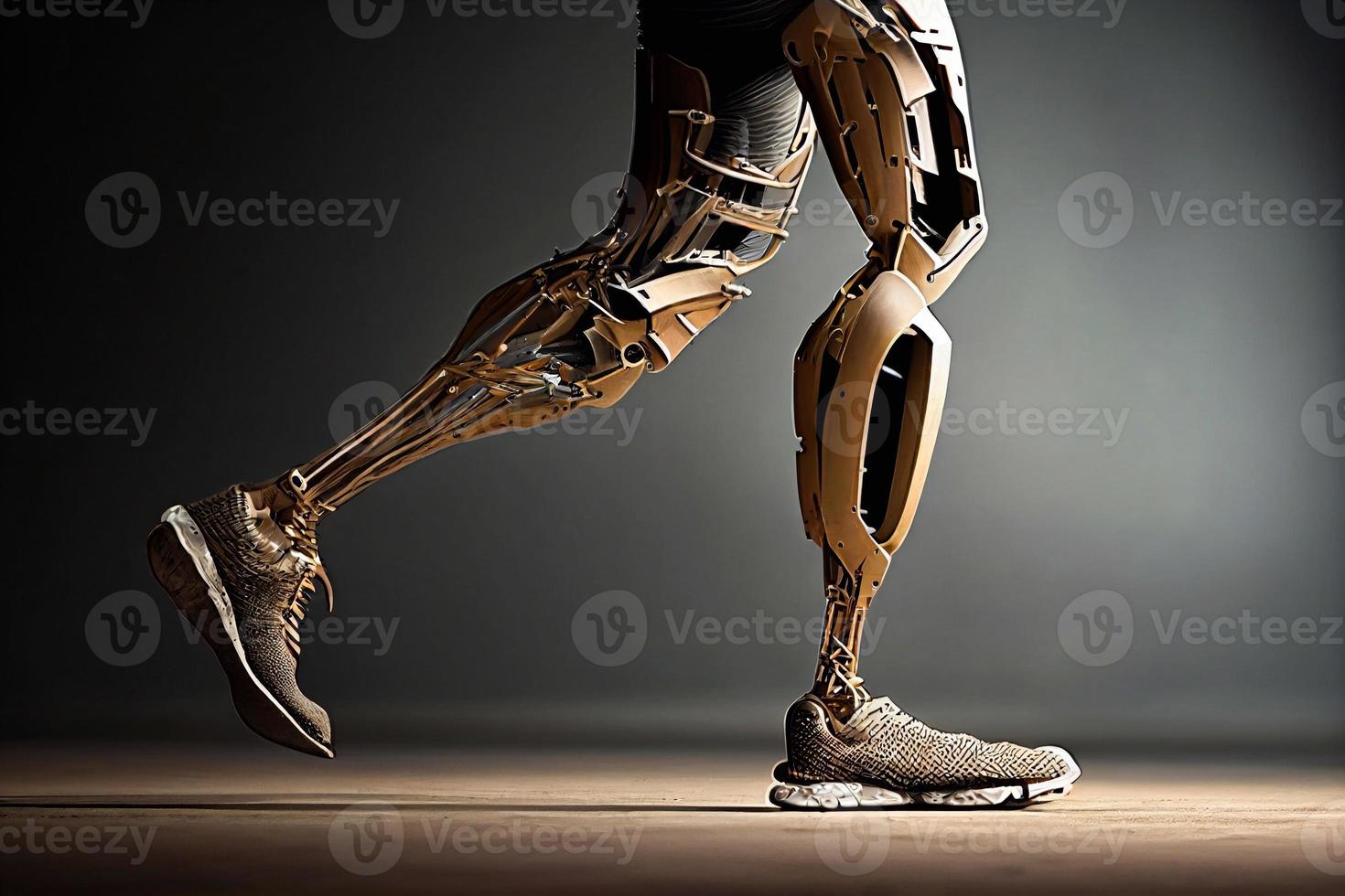 illustration of leg and prosthesis symbol. Graphic of leg and amputation AI photo
