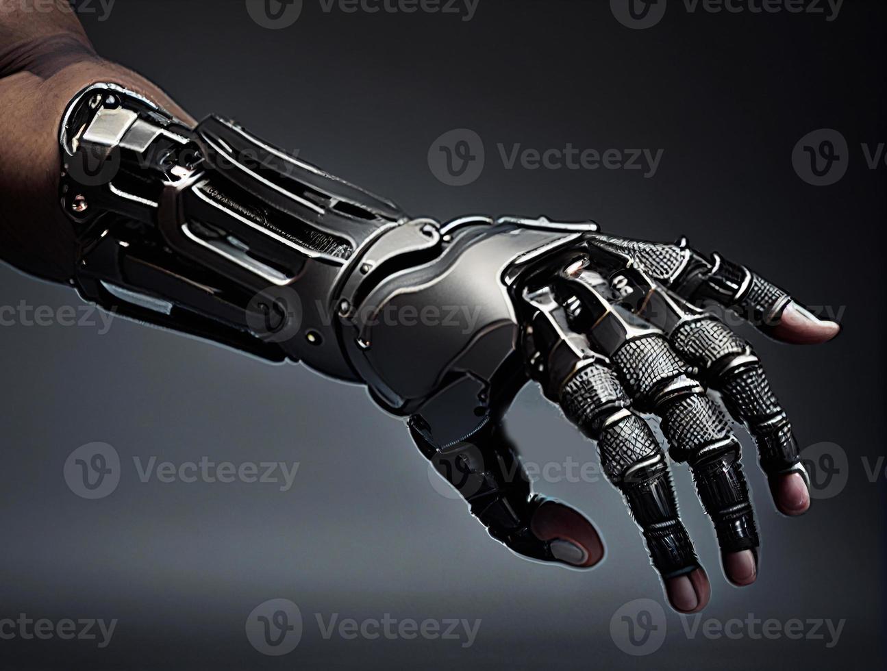 Prosthesis hand icon. Flat illustration of prosthesis hand  icon isolated on background AI photo