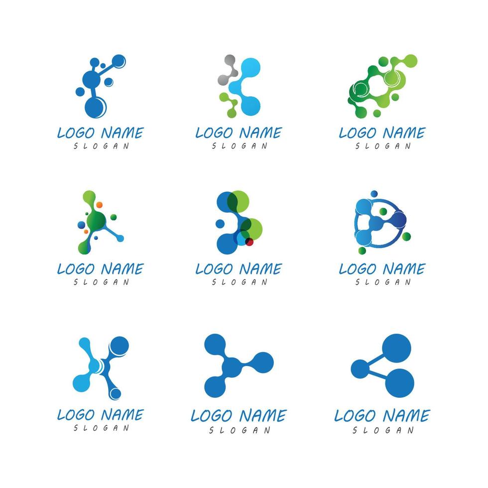 Molecule logo illustration vector template