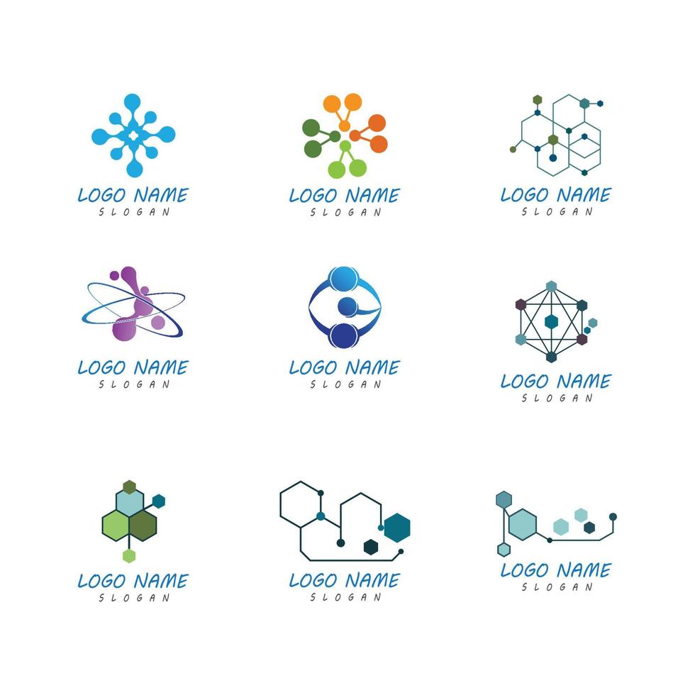 Molecule logo illustration vector template
