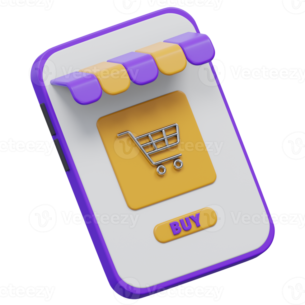 online shop 3d rendering icon illustration, png transparent background, shopping and retail