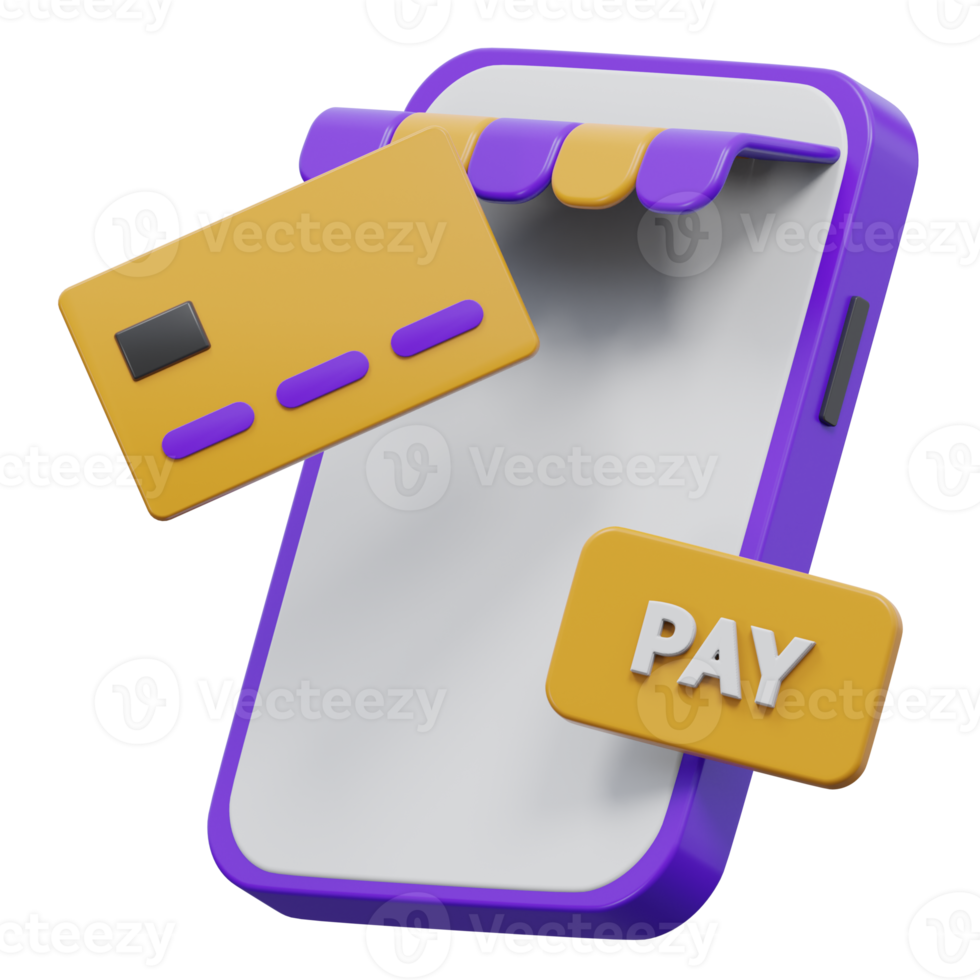 online payment 3d rendering icon illustration, png transparent background, shopping and retail