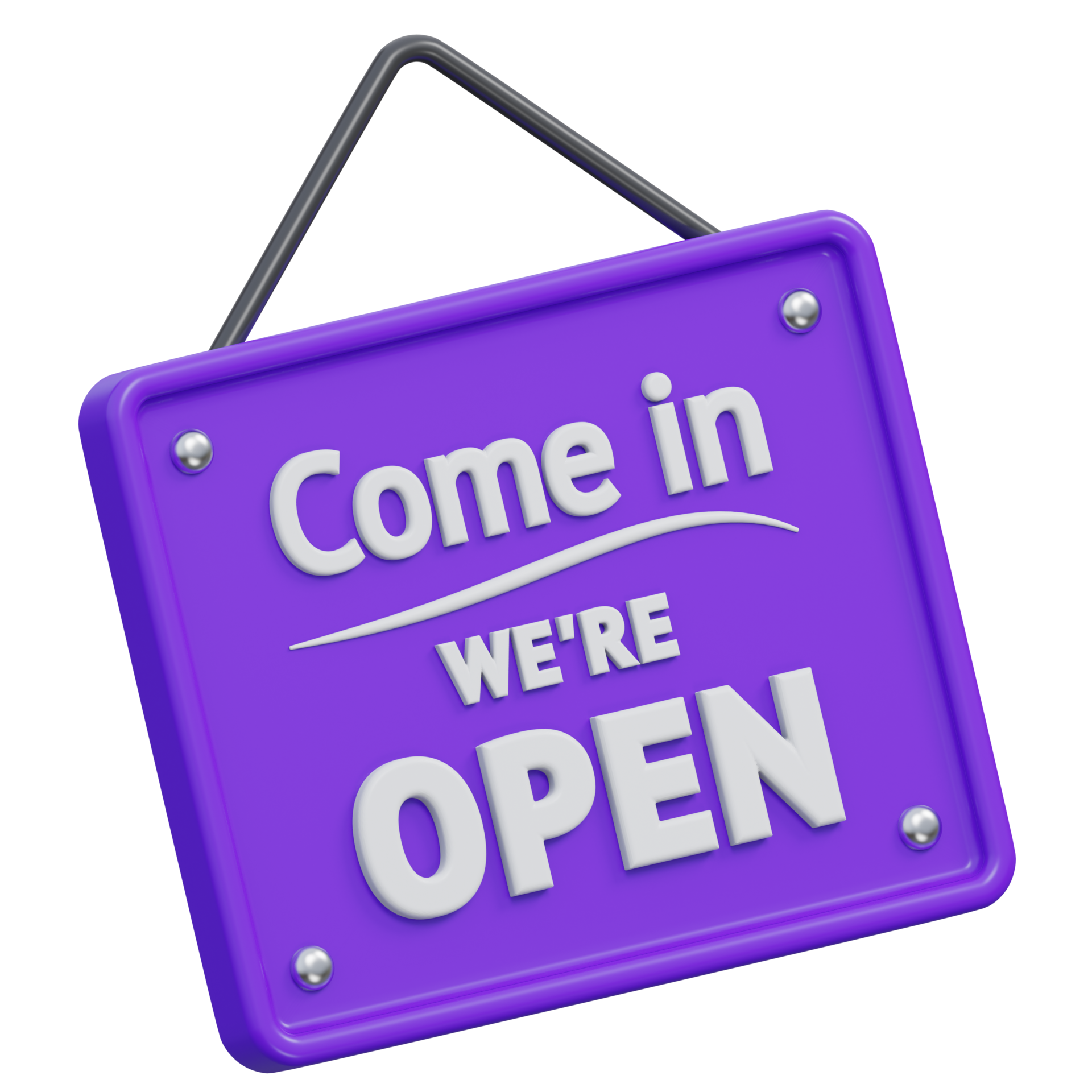 Free open shop board 3d rendering icon illustration, png transparent