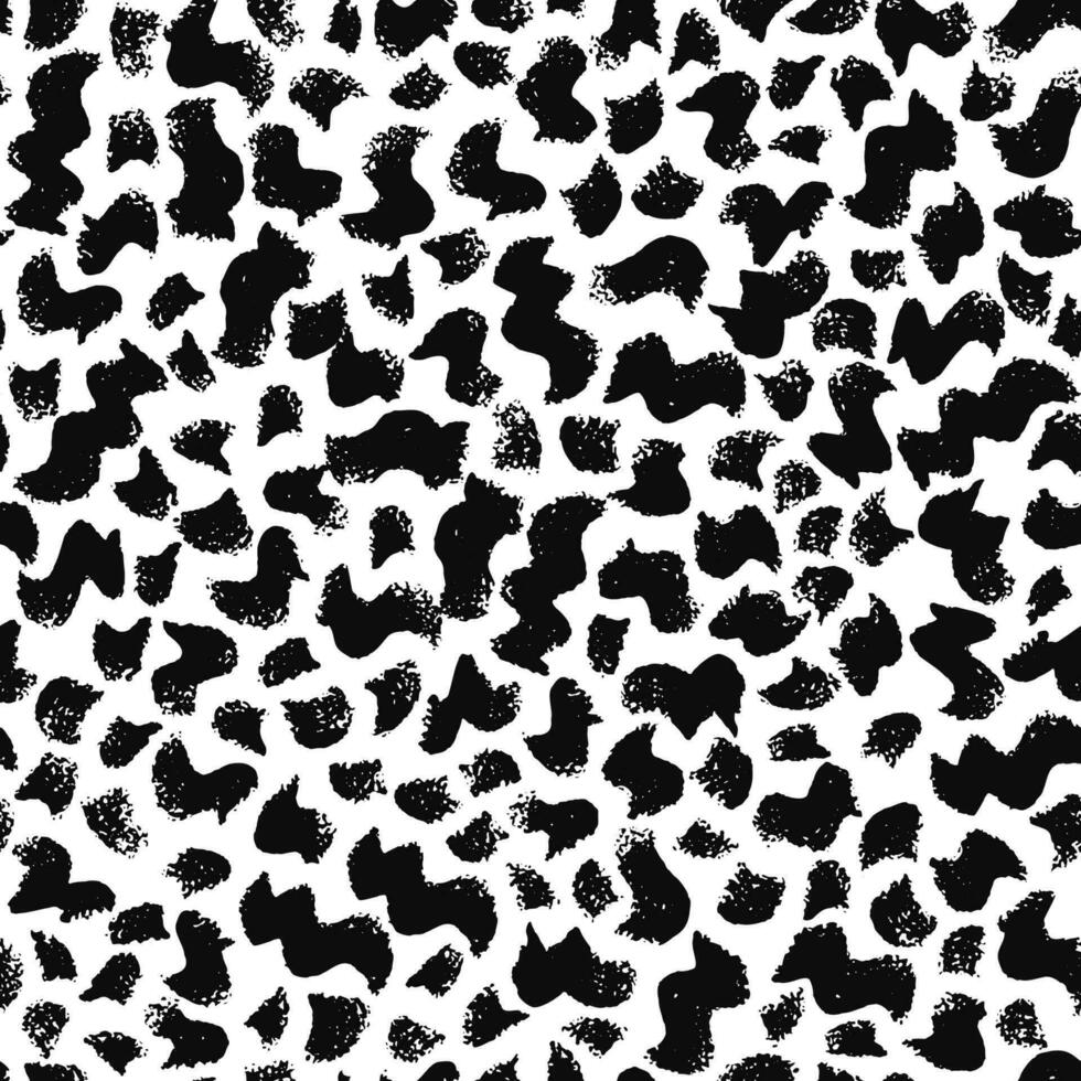 Vector seamless pattern with brush small strokes. Black color on white background. Hand painted grange texture. Ink simple elements. Endless fabric print.