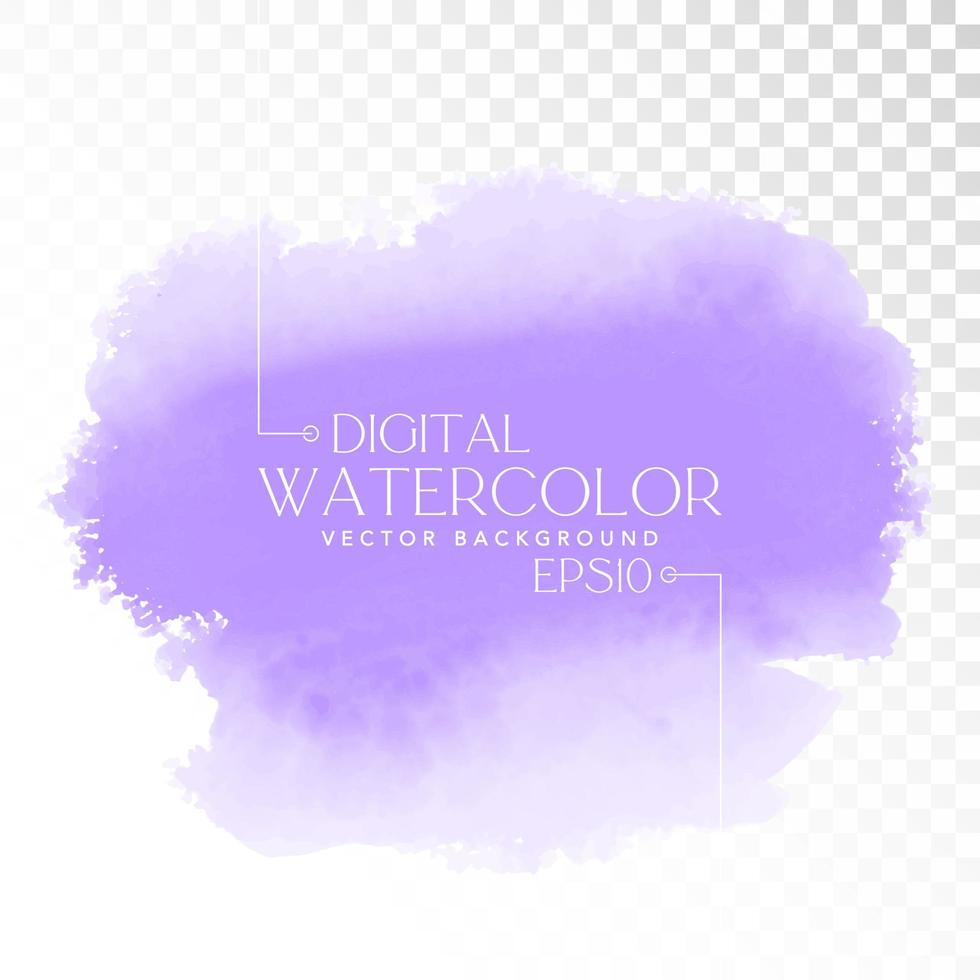 Vector digital watercolor brush stain. Colorful painted stroke for backdrop. Artistic painted background.