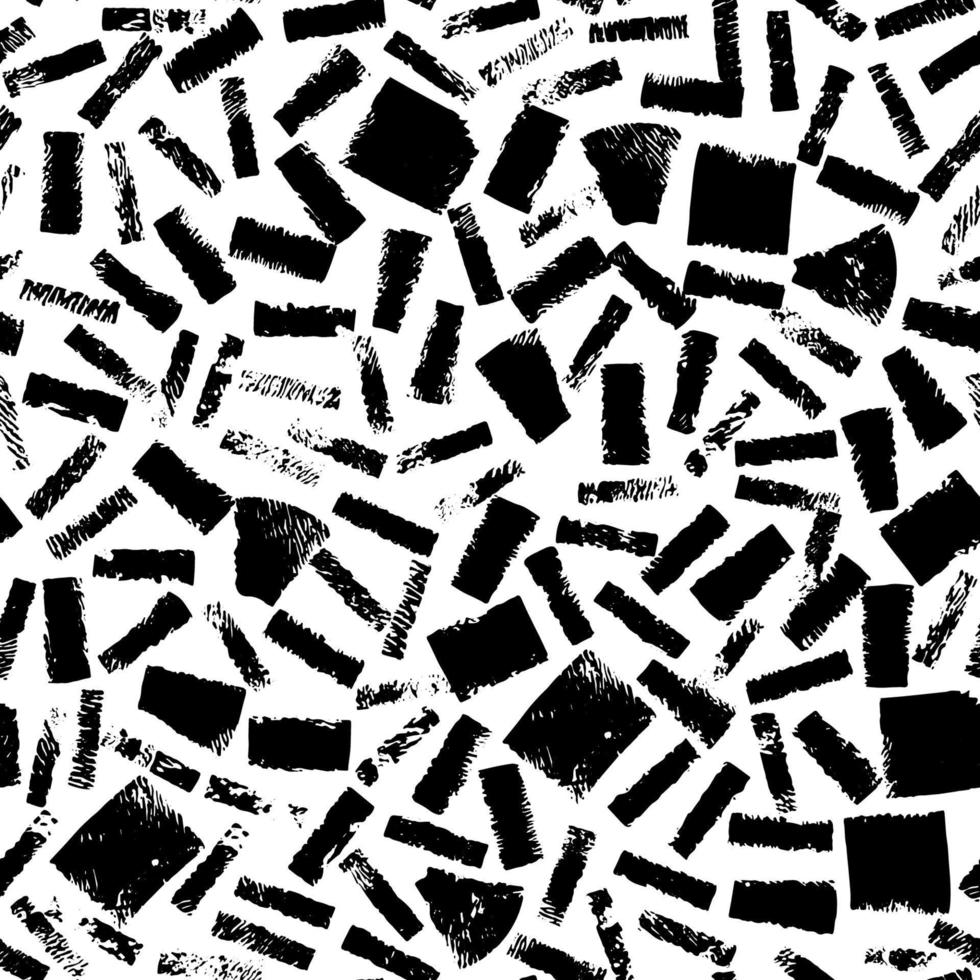 Vector abstract seamless pattern with textured hand drawn strokes. Ink drawn rectangular shapes background. Vector hand drawn modern repeatable backdrop.