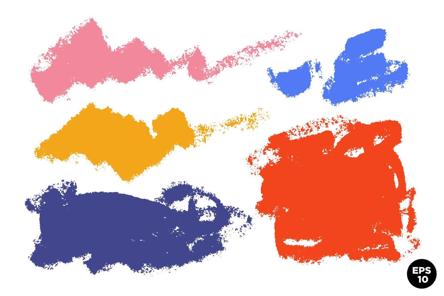conjunto vectorial de trazos de pincel dibujados a mano, manchas para telones de fondo. conjunto de elementos de diseño colorido. fondos horizontales dibujados a mano artística de varios colores. vector