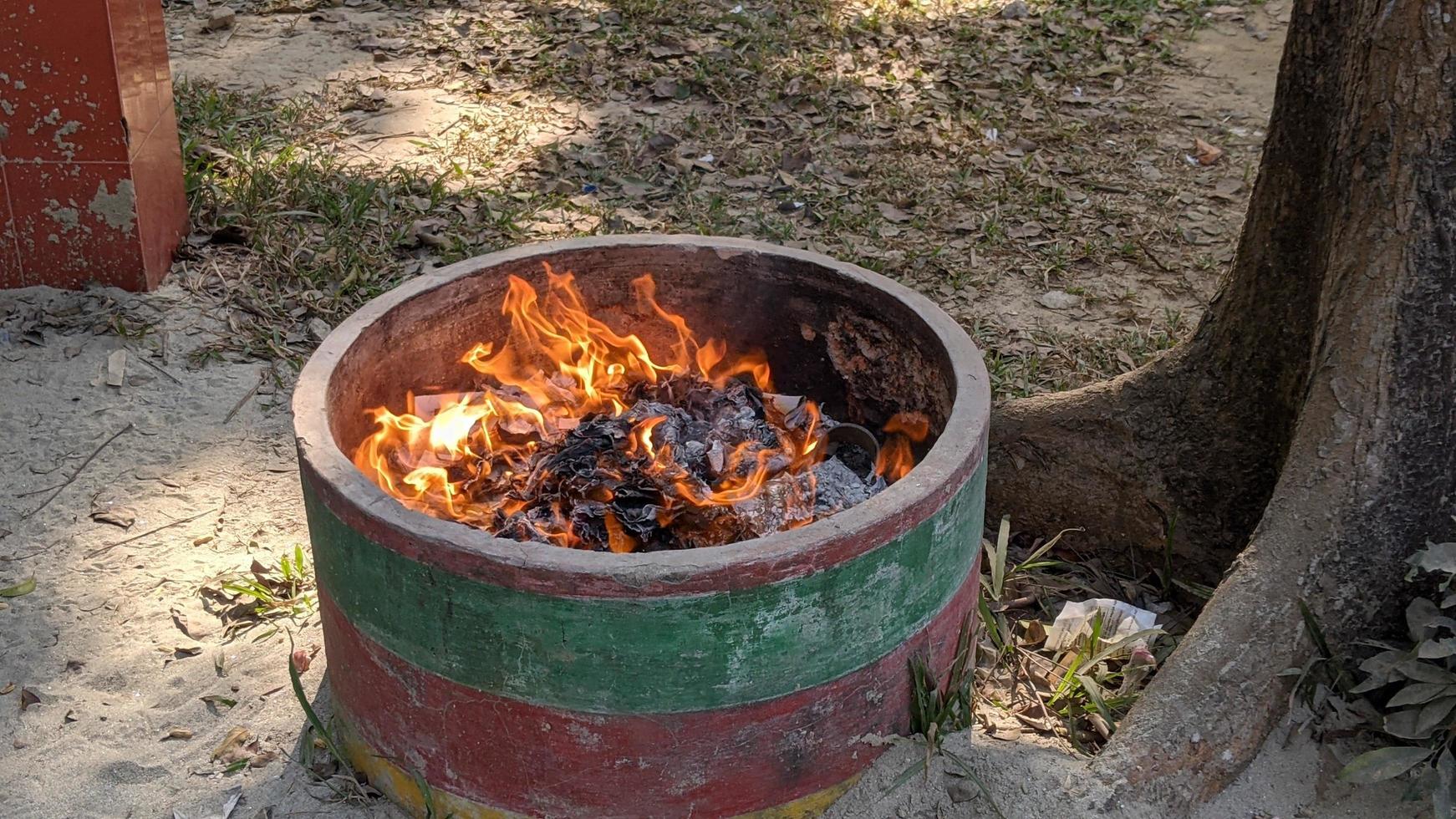 evening bon fire romantic wether photo