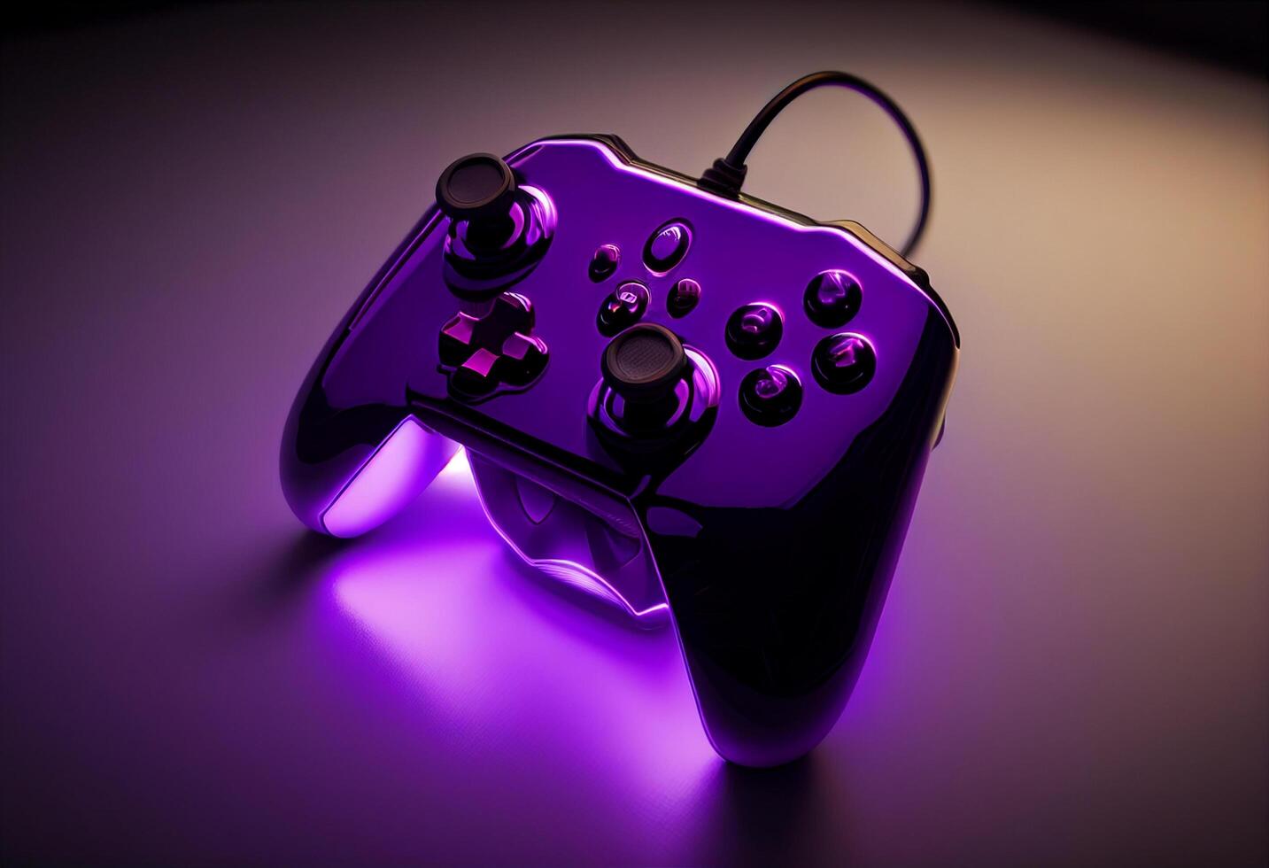 video game controller glowing lights. 3d rendering toned image photo