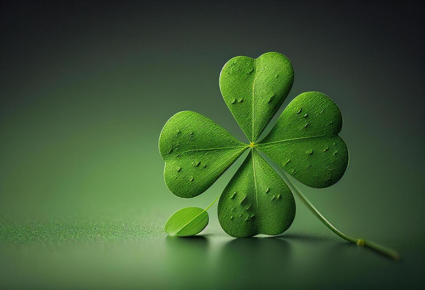 Clover leaf on green background. St. Patrick's day concept 3d render photo