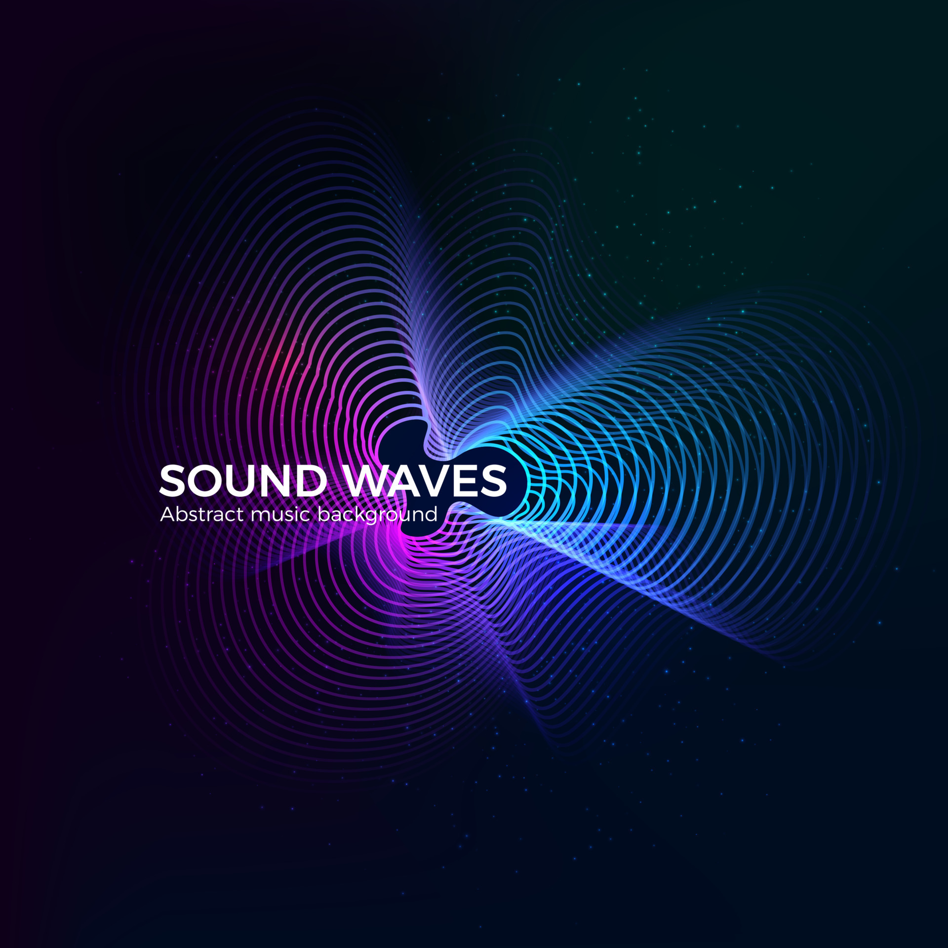 Dynamic radial sound equalizer design. Music album cover template