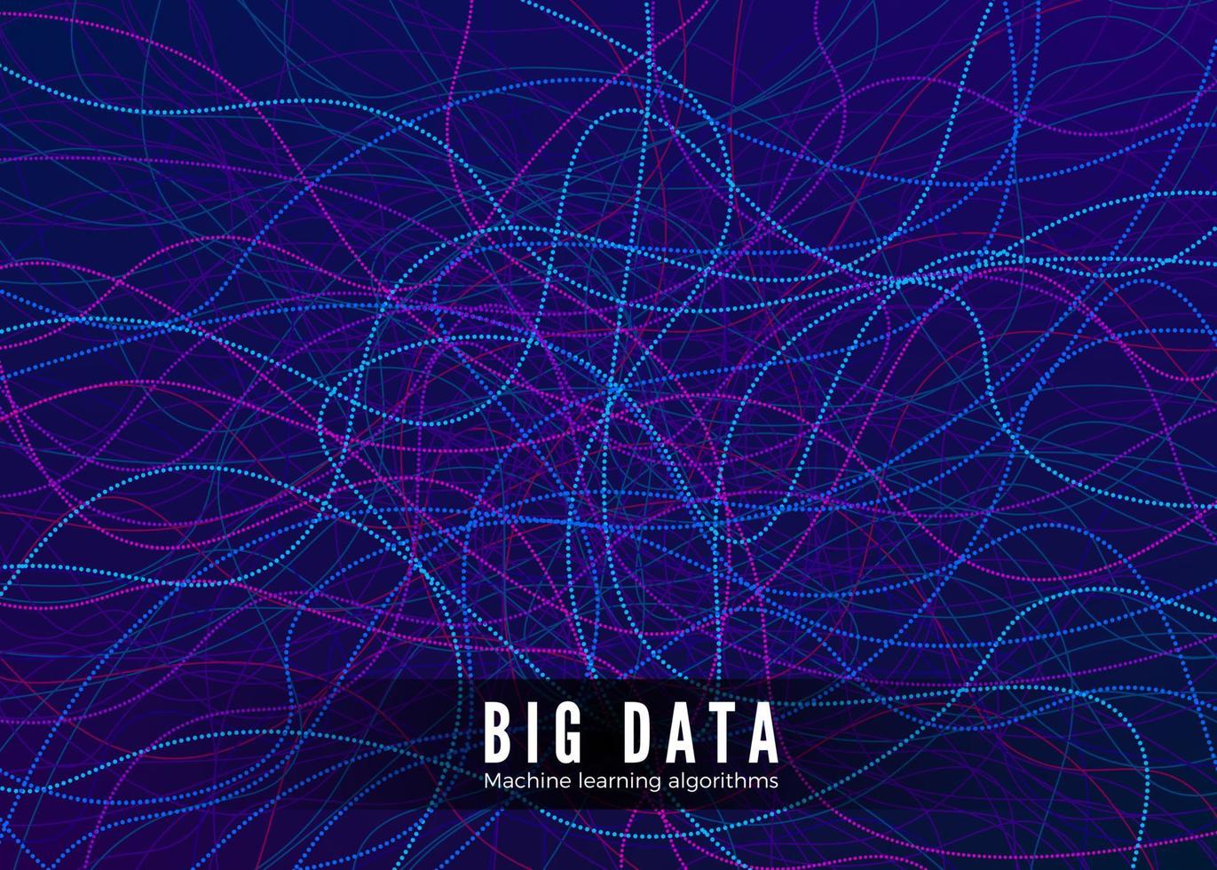 Big Data Visualisation. Machine Learning and Algorithm Concept. Abstract Technology Background. Music Waves Composition. Vector