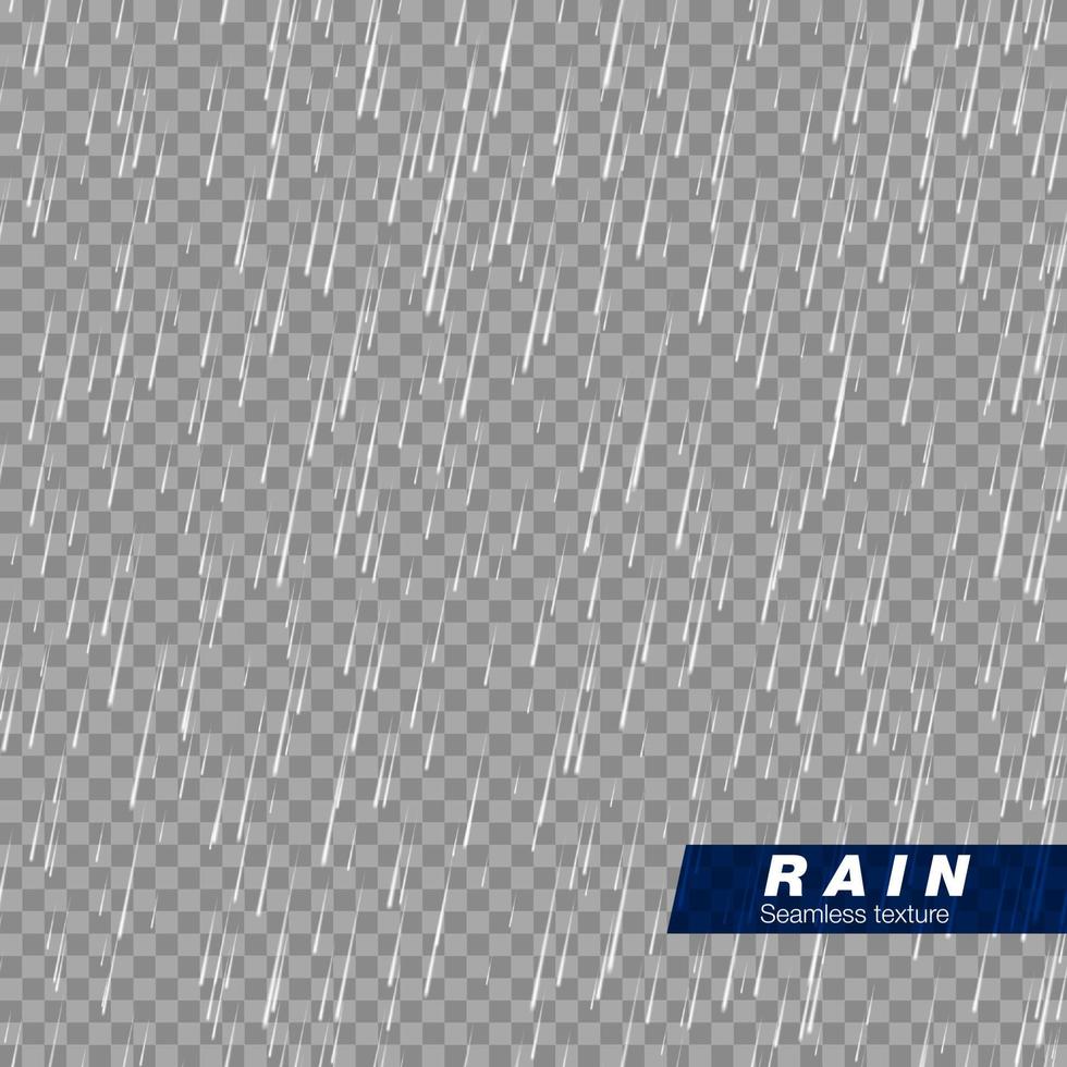 Seamless rainfall texture. Rain drop effect. Vector