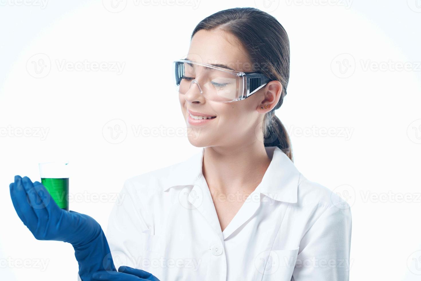 female doctor laboratory research science professional photo