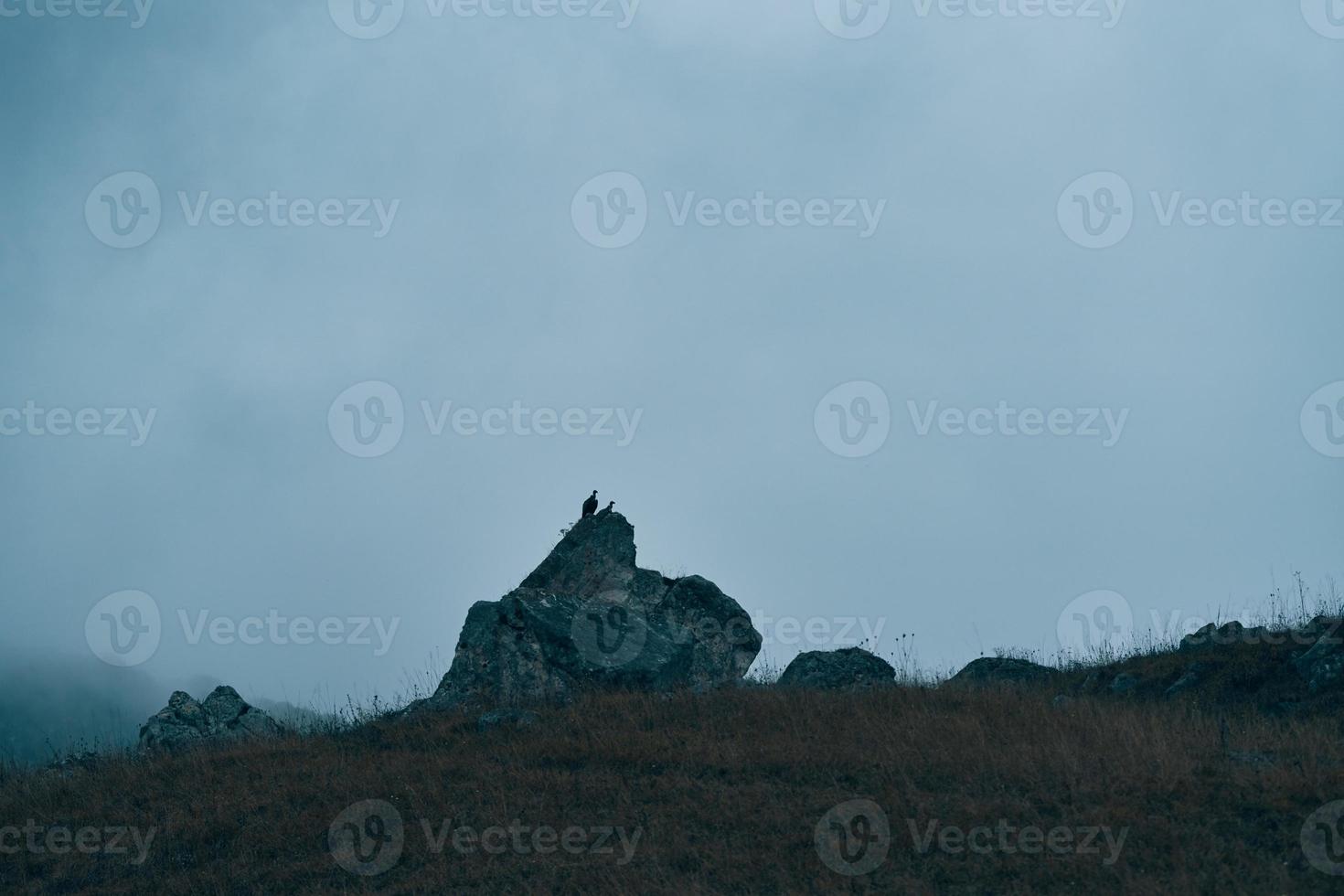 Rock landscape weather conditions autumn tall stones travel photo