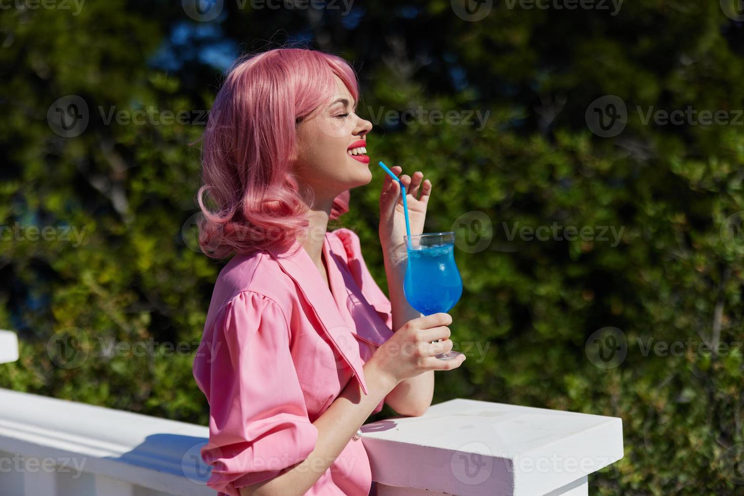 attractive woman happiness vacation sunny summer cocktail unaltered photo