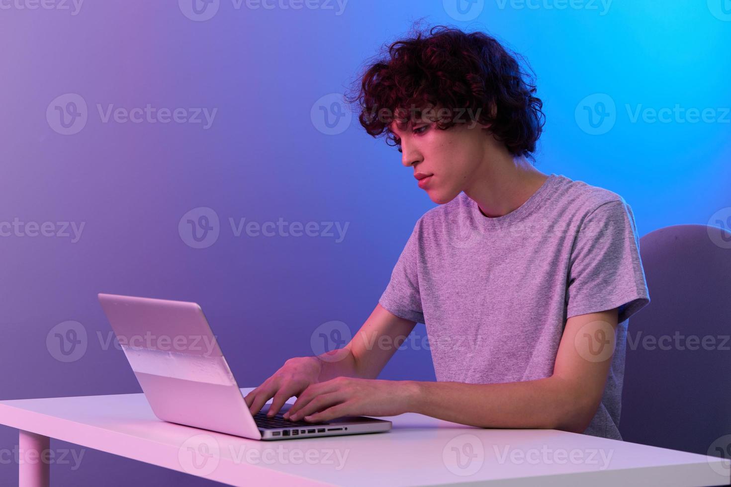 guy in front of laptop entertainment Lifestyle technology photo