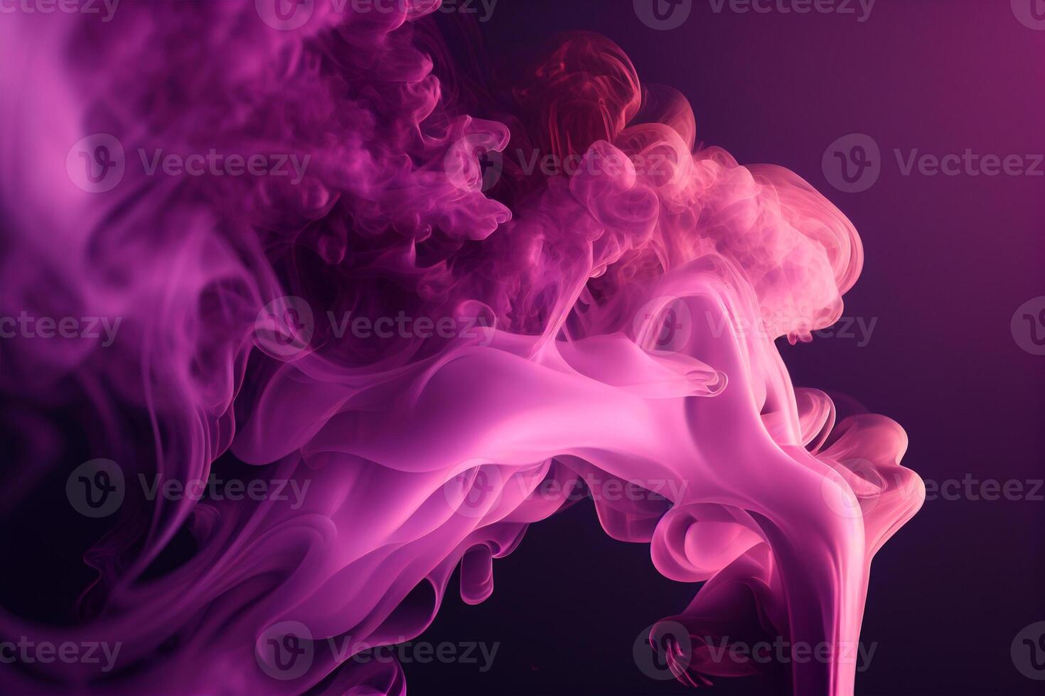 púrpura y rosado fumar aislado en negro antecedentes. resumen antecedentes. generativo ai foto