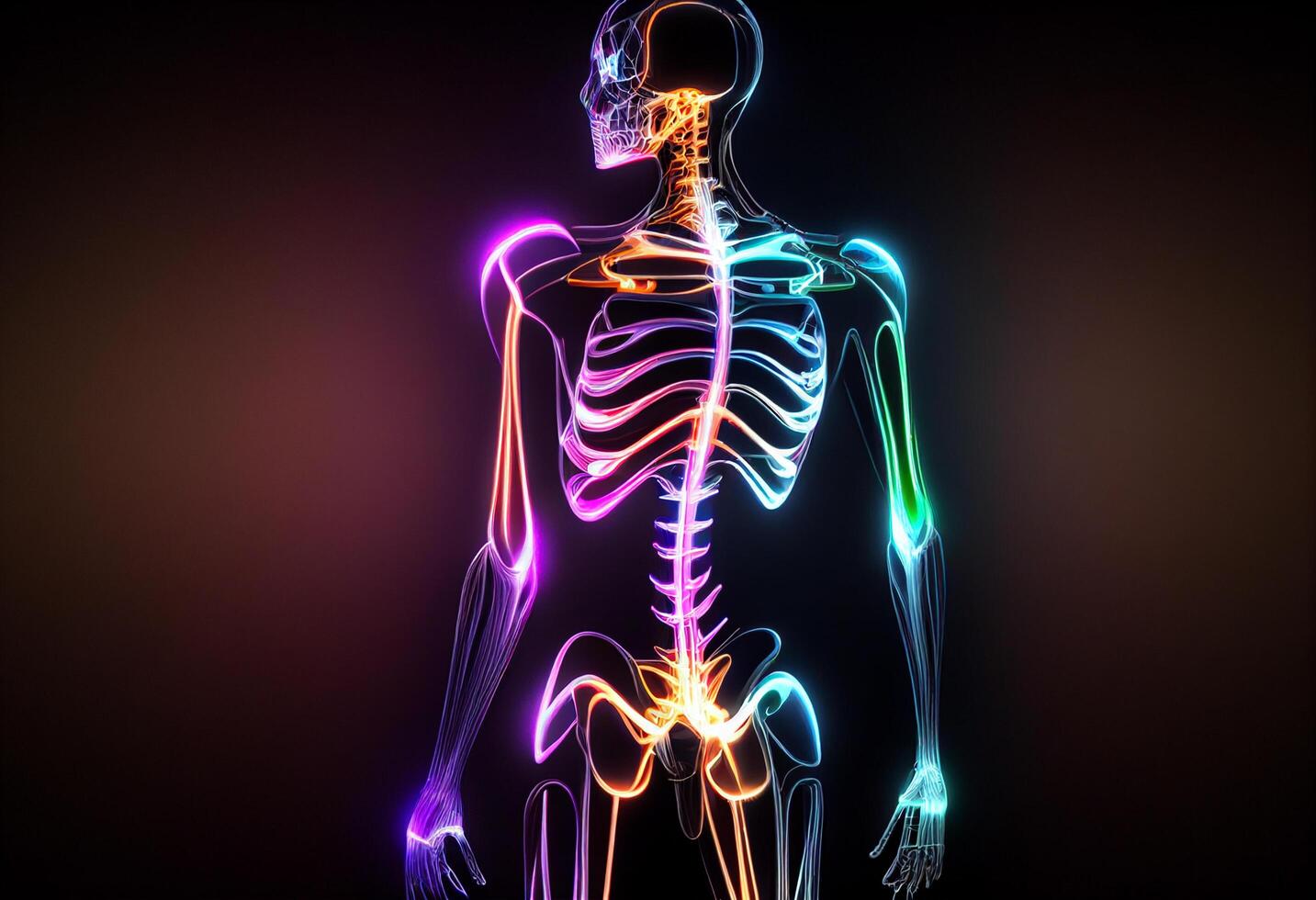 Human body anatomy with highlighted lungs on dark background. 3D Rendering photo