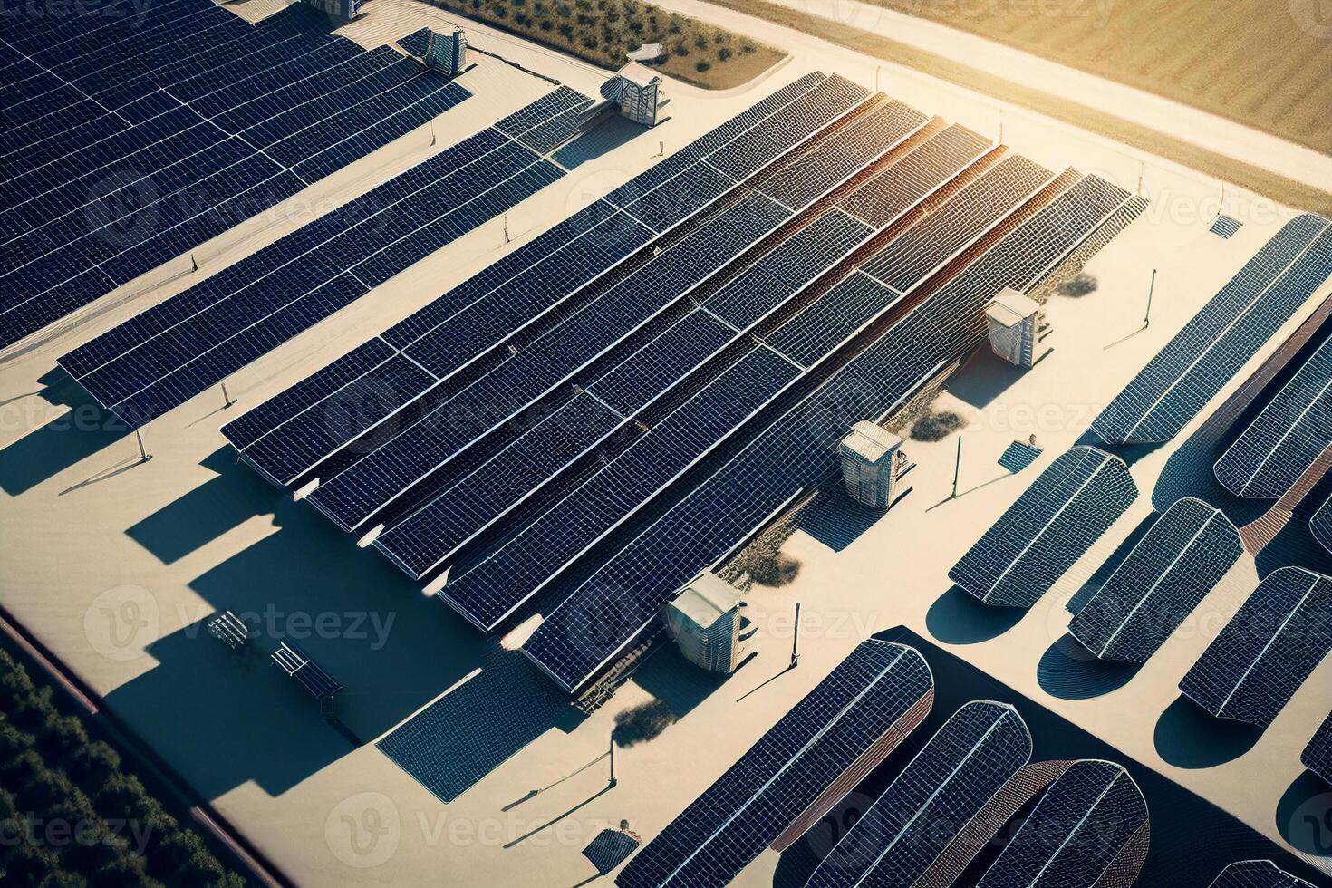 3D isometric illustration of a building with solar panels on the roof photo