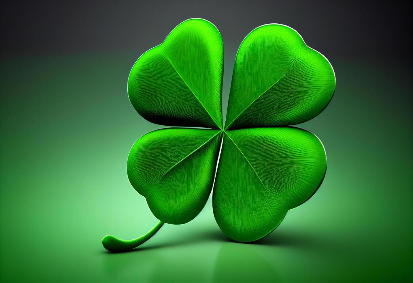 Clover leaf on green background. St. Patrick's day concept 3d render photo