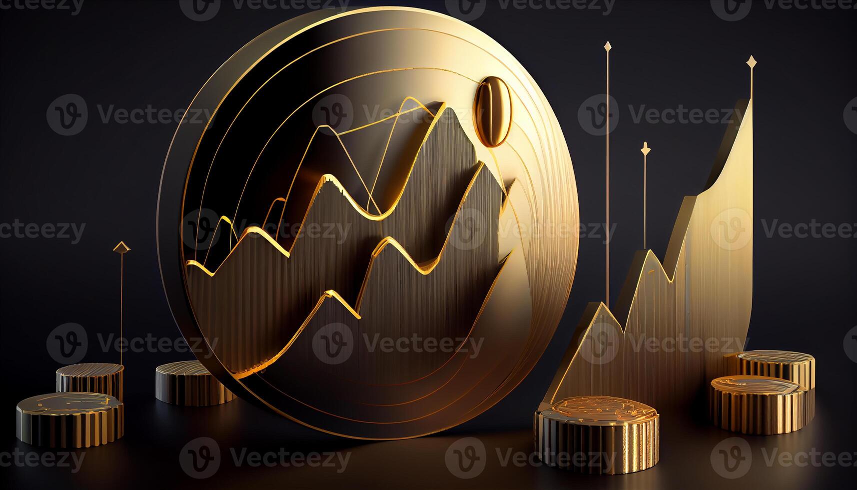 Modurn gold coin realistic concept image photo