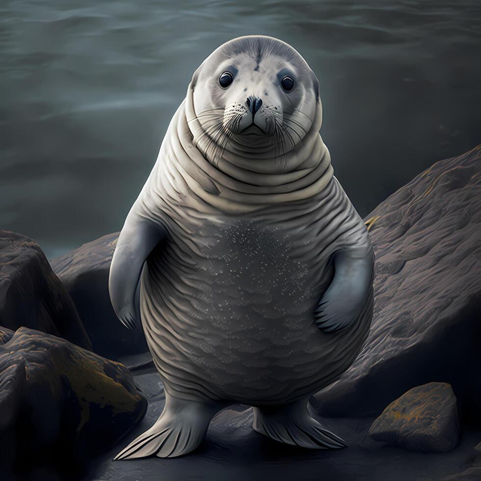 seal illustration AI Generated photo