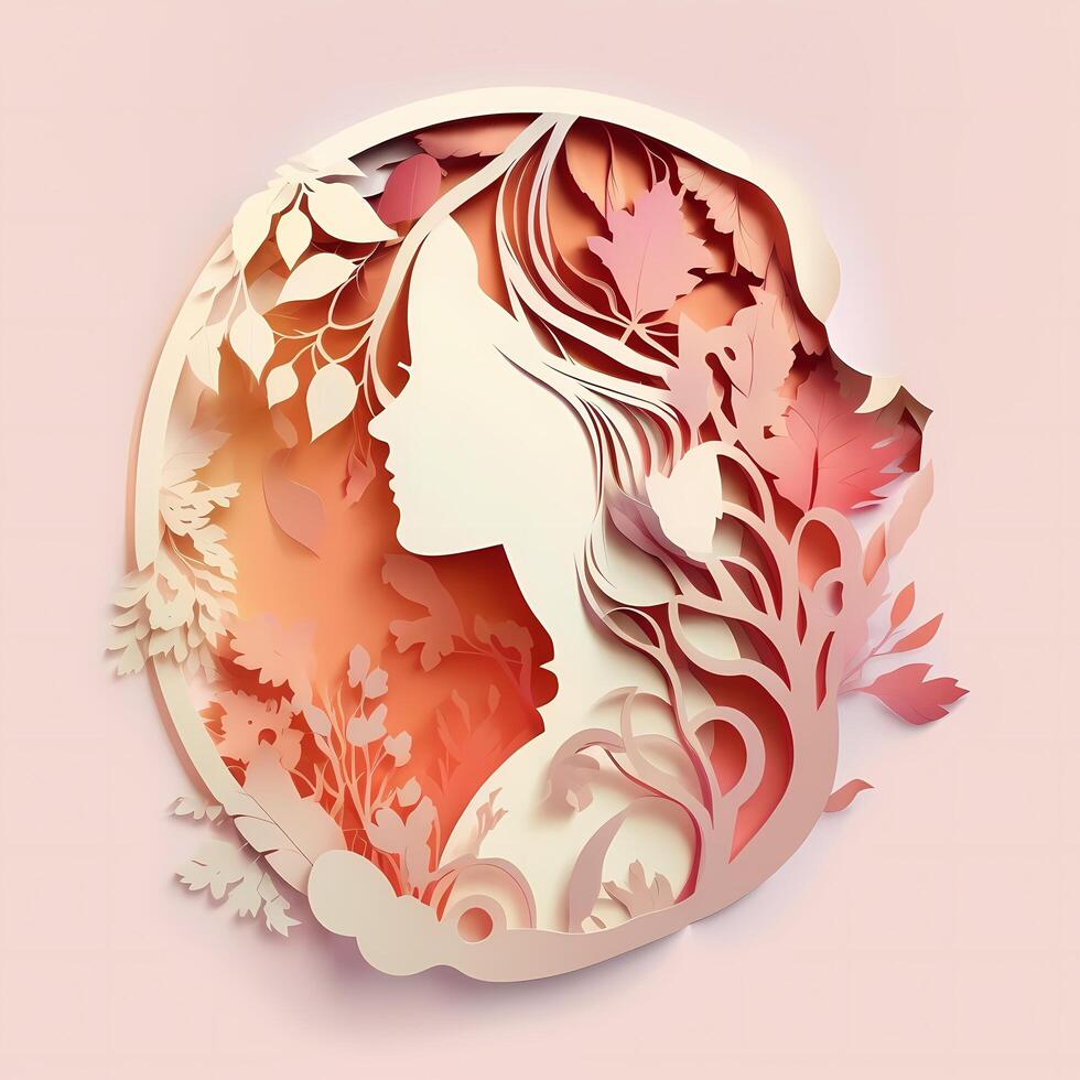 beauty woman wallpaper paper cut style photo