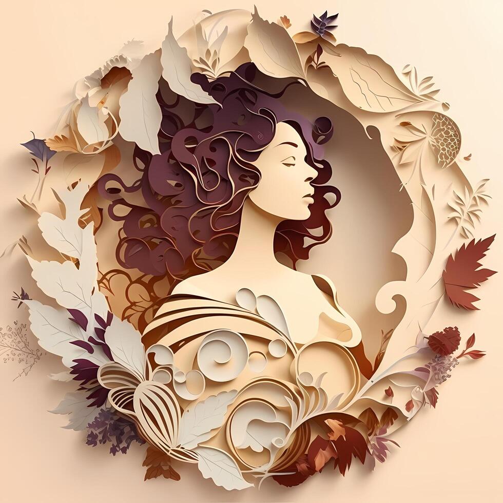 beauty woman wallpaper paper cut style photo