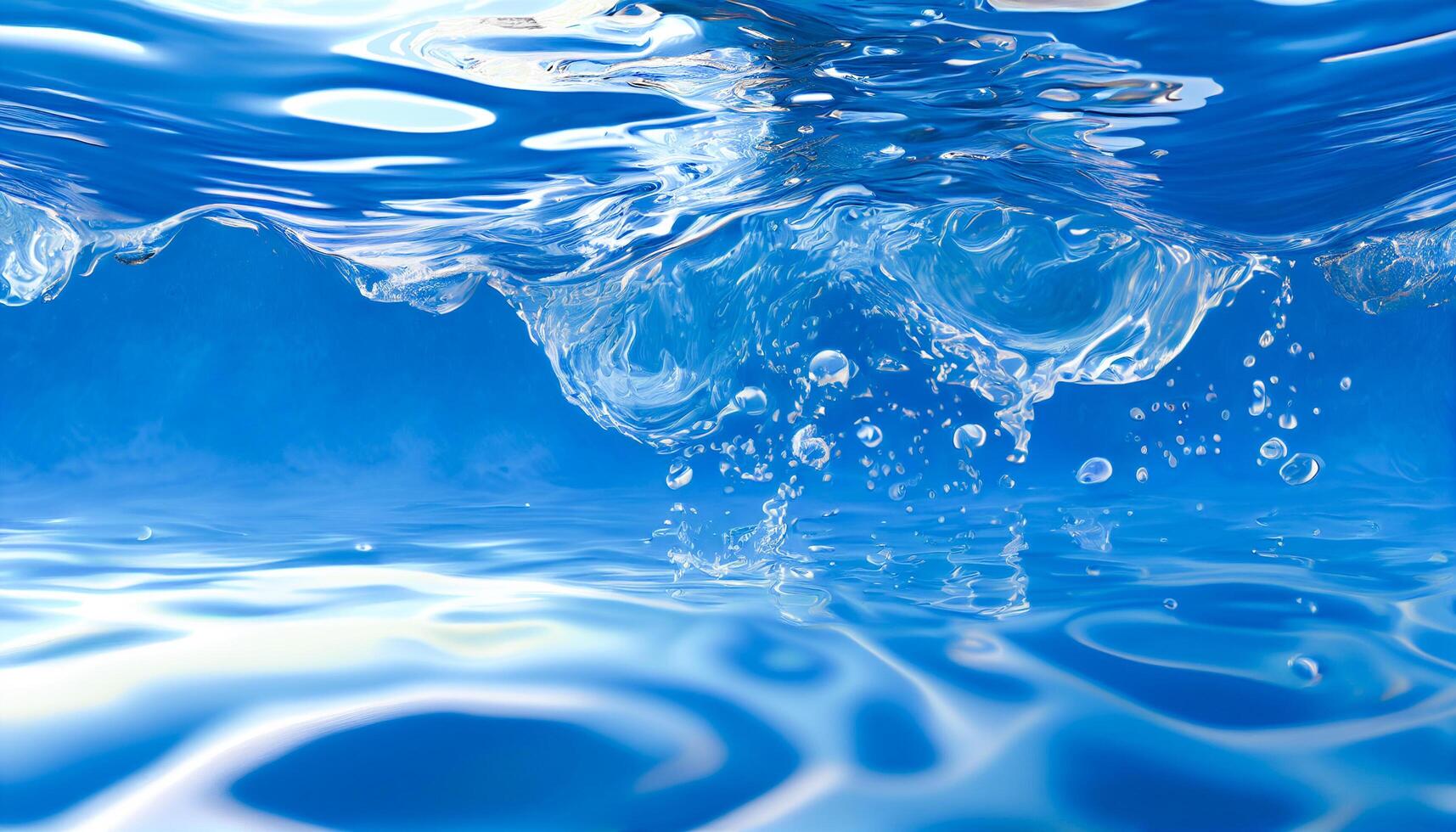 Water background with air bubbles, 3d render photo