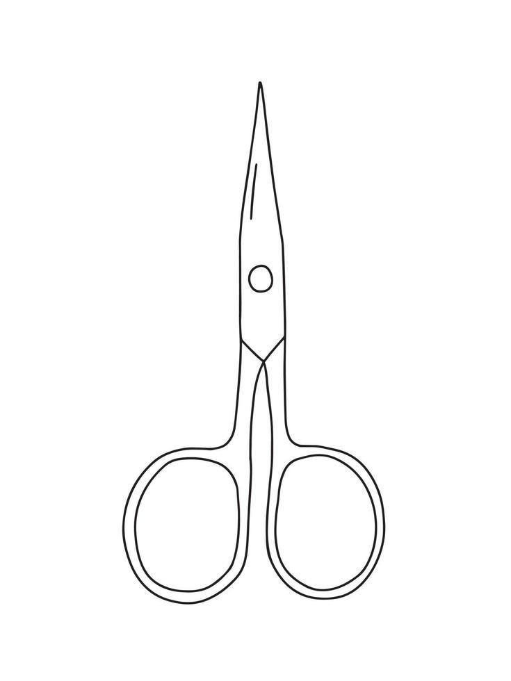 Vector manicure scissors doodle illustration. Hand drawn scissors for manicure and pedicure illustration