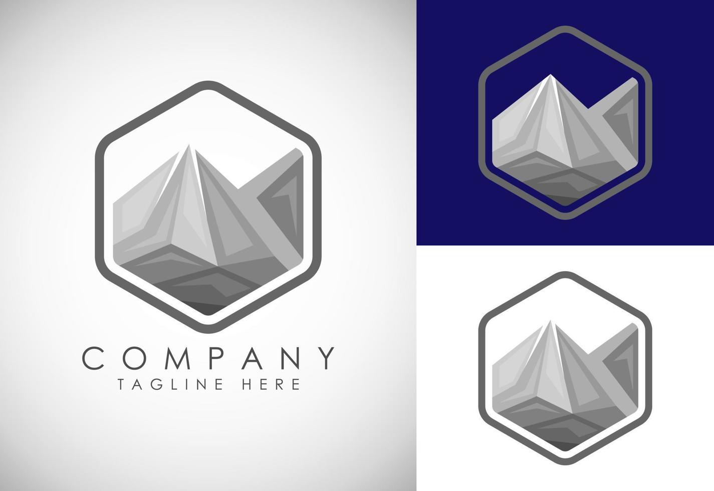 Mountain Logo. Mountain peak summit logo design. Outdoor hiking adventure icon. Vector illustration.