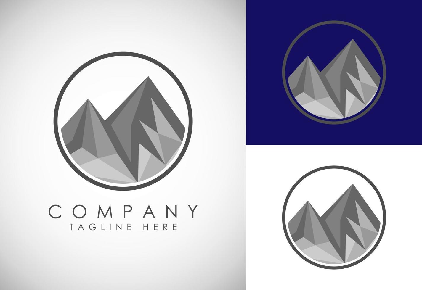 Mountain Logo. Mountain peak summit logo design. Outdoor hiking adventure icon. Vector illustration.