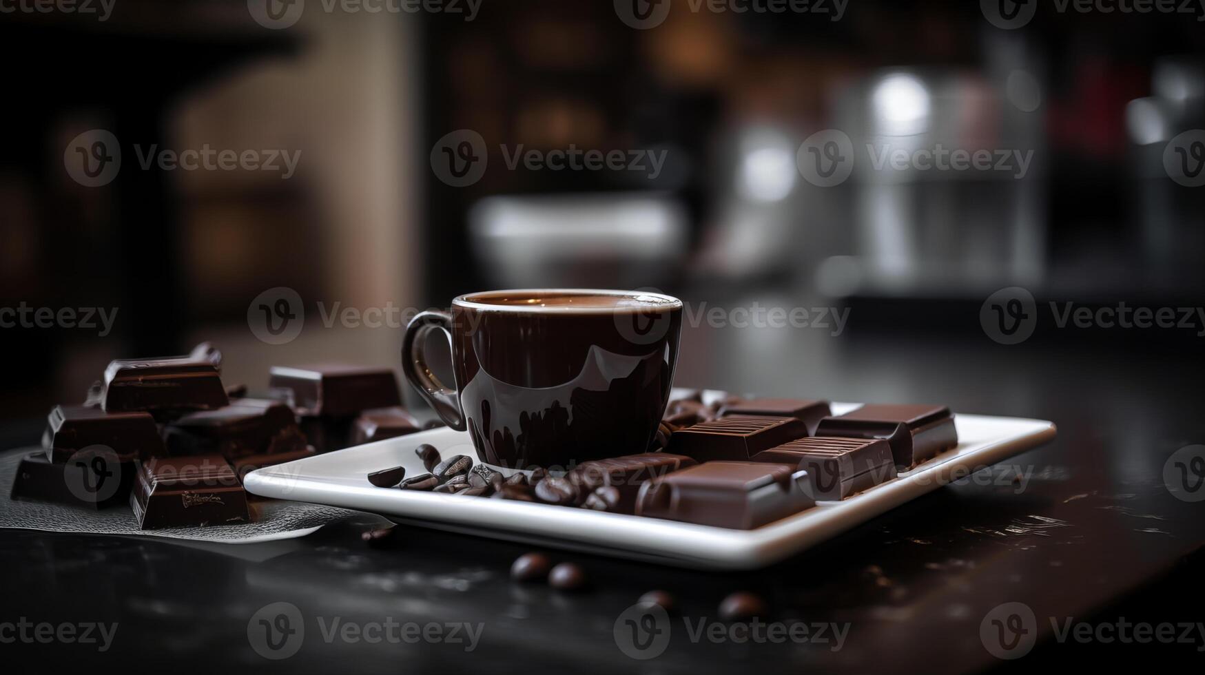 Photo of caffee and chocolate, In a distance, Minimalis -