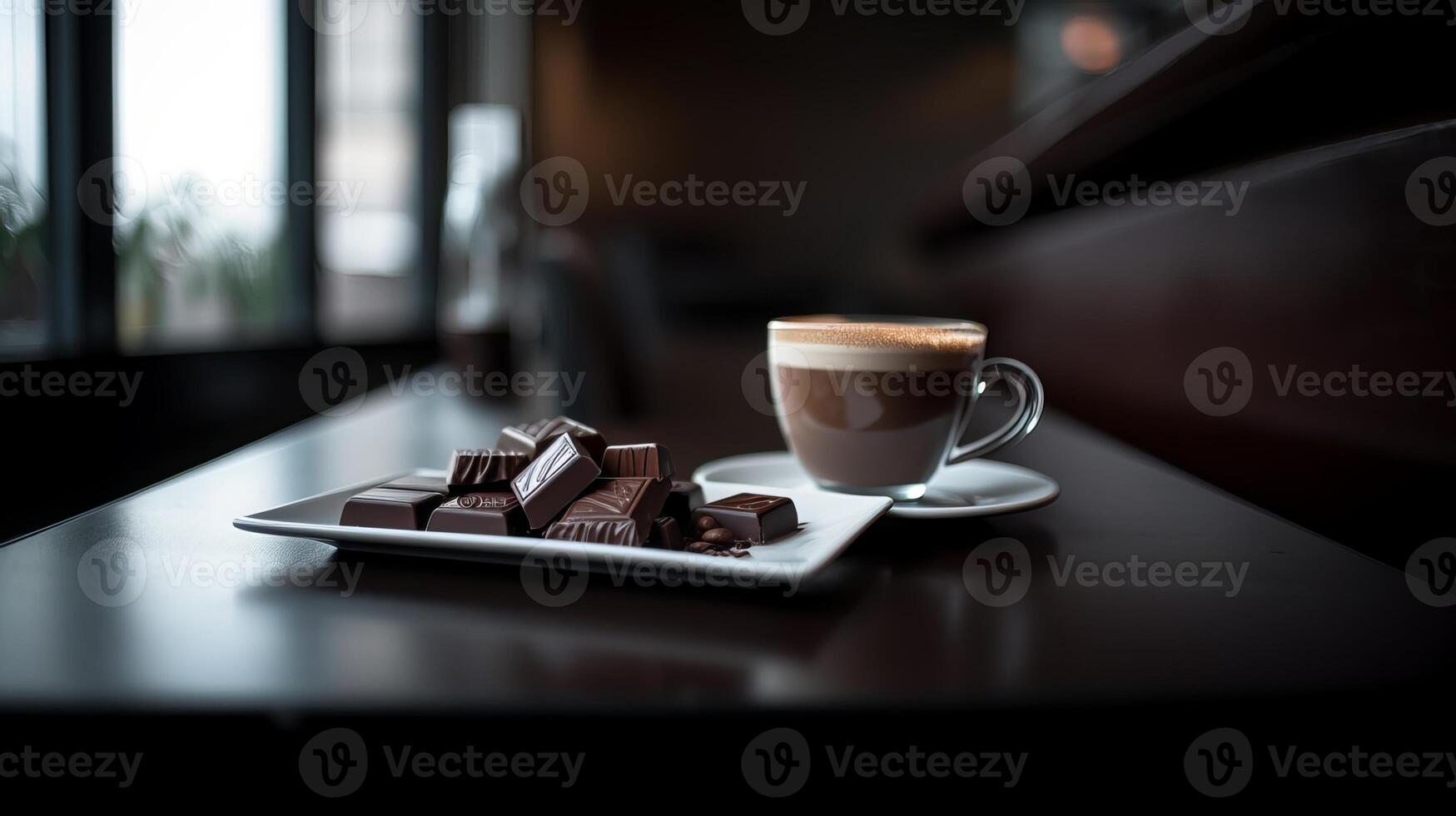 Photo of caffee and chocolate, In a distance, Minimalis -