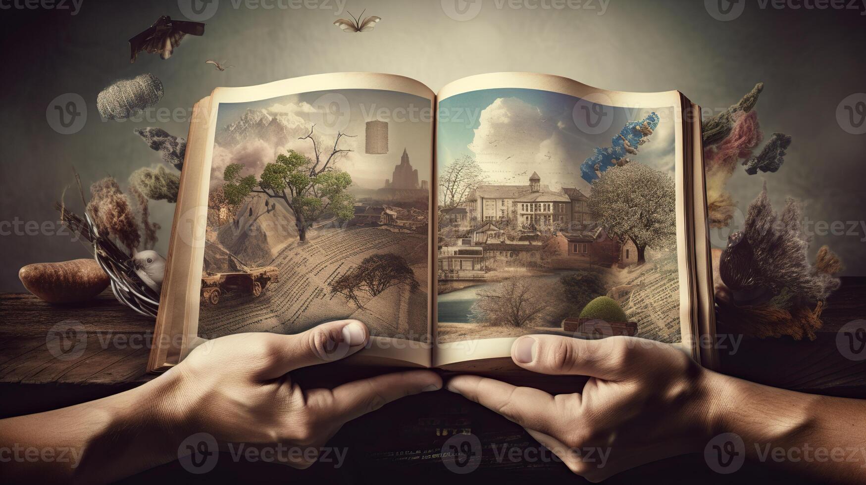 creativo foto manipulación mundo libro día - generativo ai