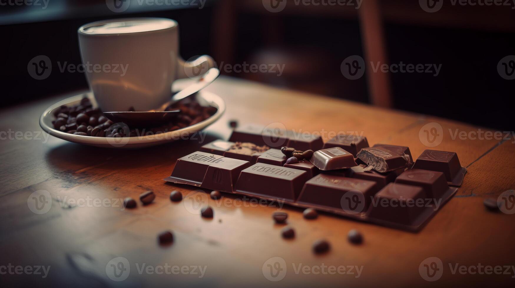 Photo of caffee and chocolate, In a distance, Minimalis -